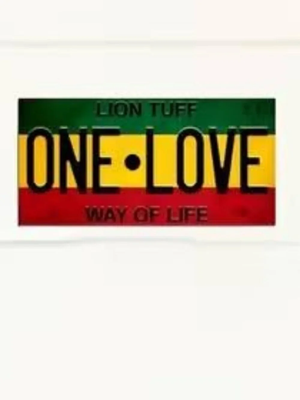 One Love Faux Ethiopian Colors License Plate Wood Signage